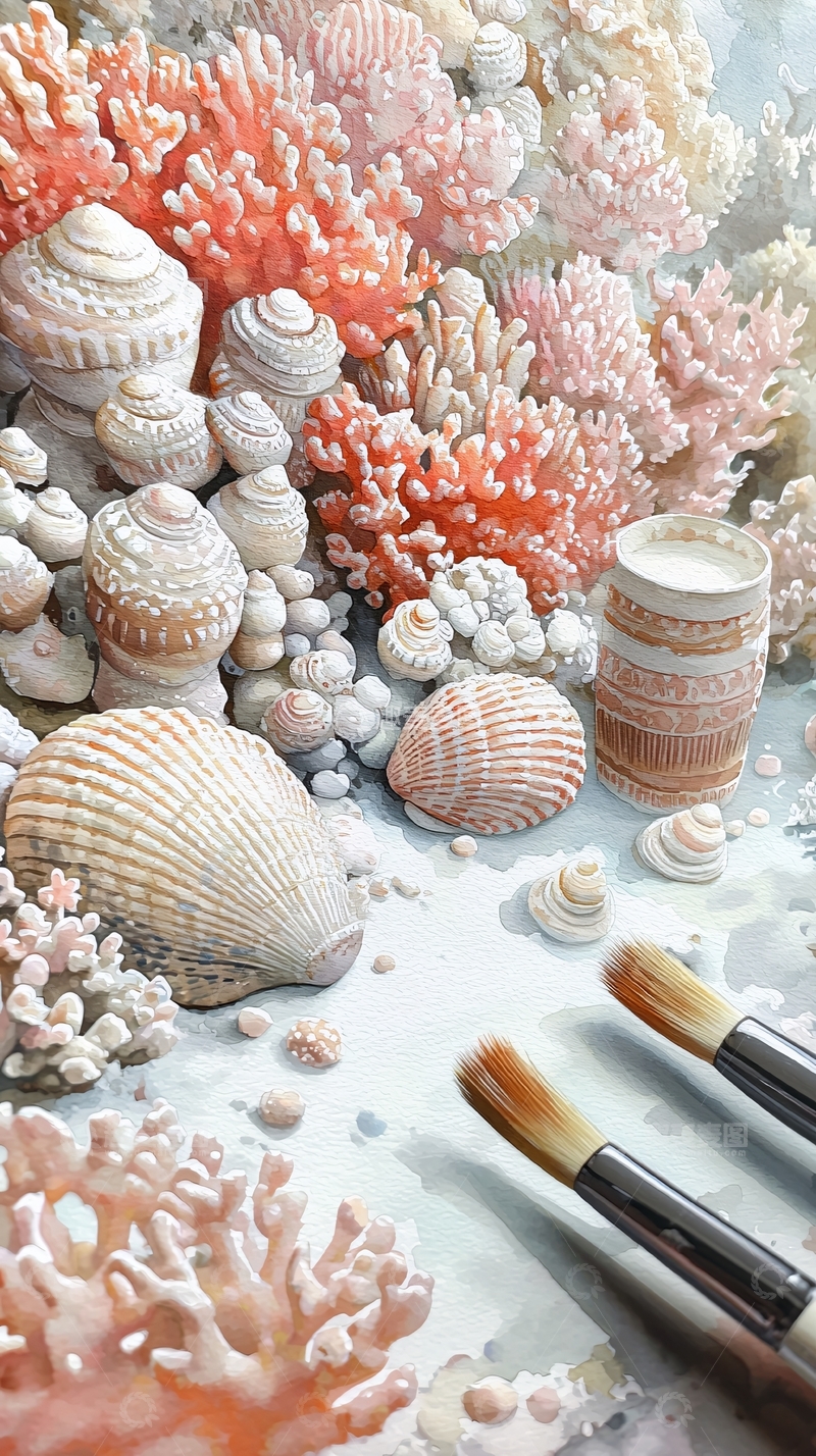 高清大图下载【趣麦麦图】珊瑚海螺