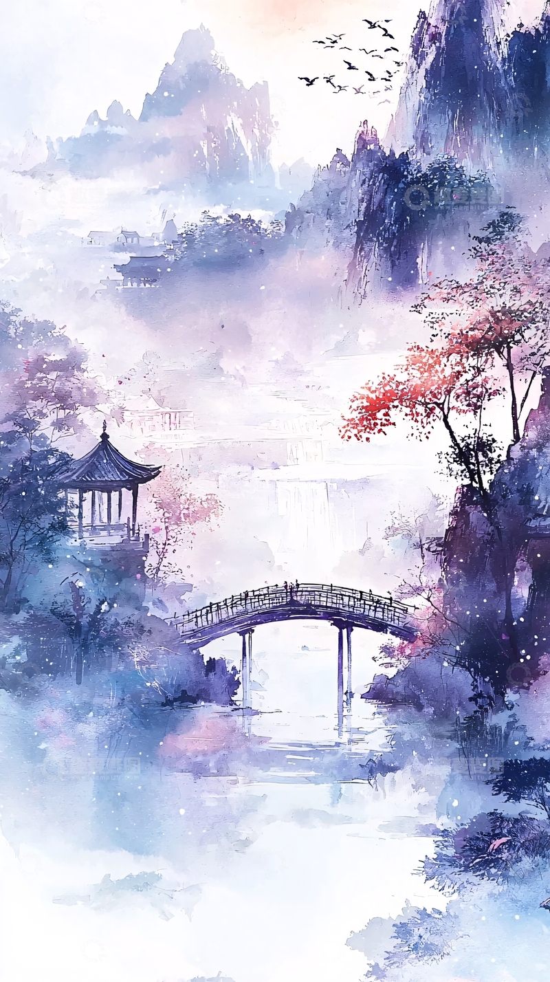 高清大图下载【趣麦麦图】水墨山水画328