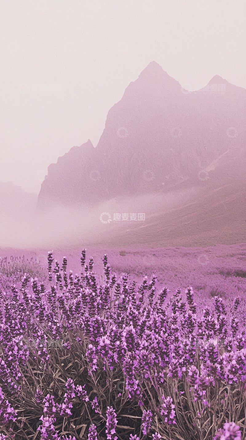 高清大图下载【趣麦麦图】梦幻薰衣草山谷
