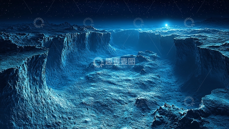 高清大图下载【趣麦麦图】蓝色星球峡谷