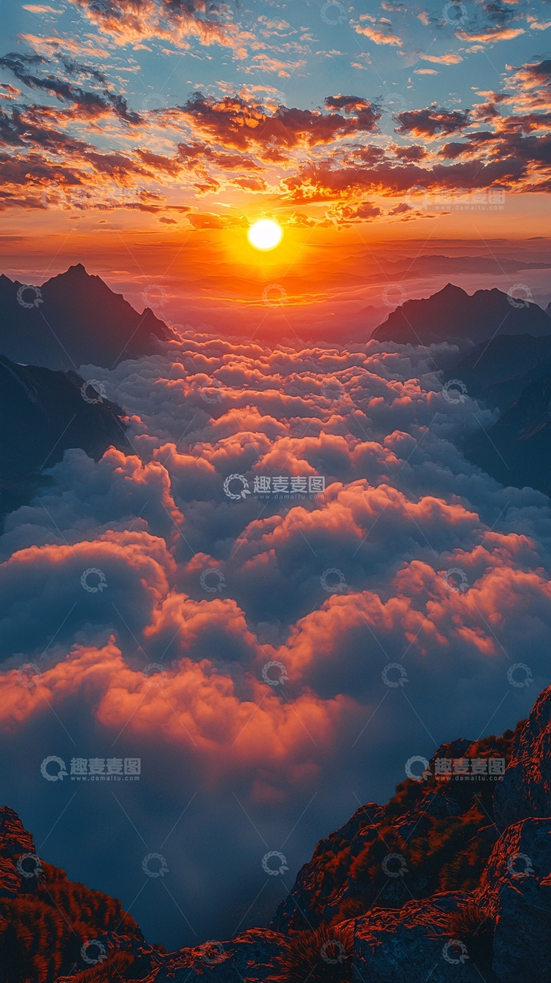 高清大图下载【趣麦麦图】壮丽的云海日出
