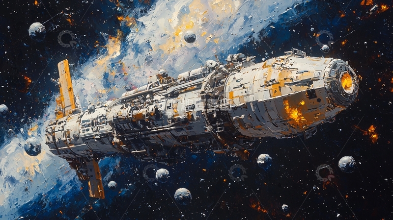 高清大图下载【趣麦麦图】科幻宇宙飞船飞行场景