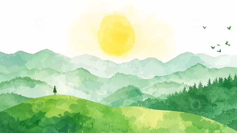 高清大图下载【趣麦麦图】水彩画