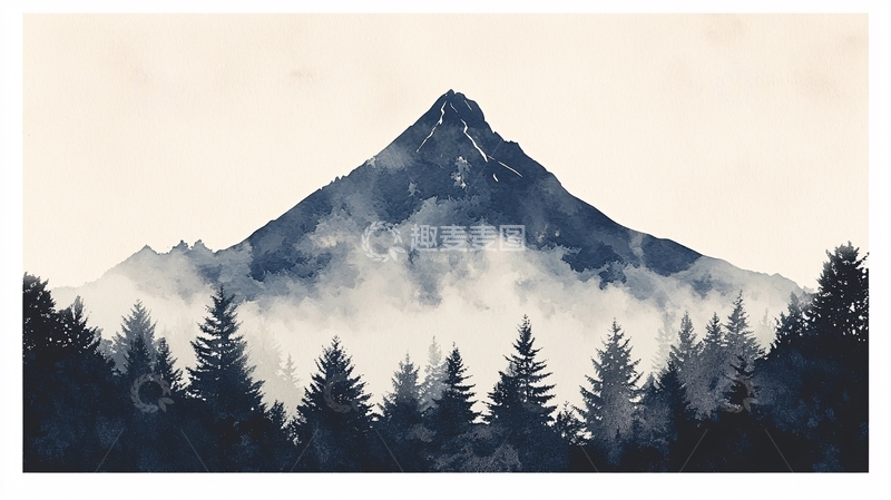 高清大图下载【趣麦麦图】水墨山峰