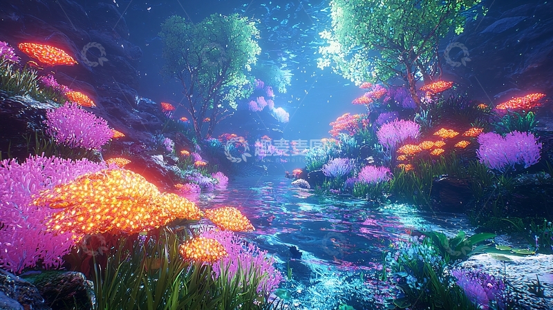 高清大图下载【趣麦麦图】水下梦幻森林