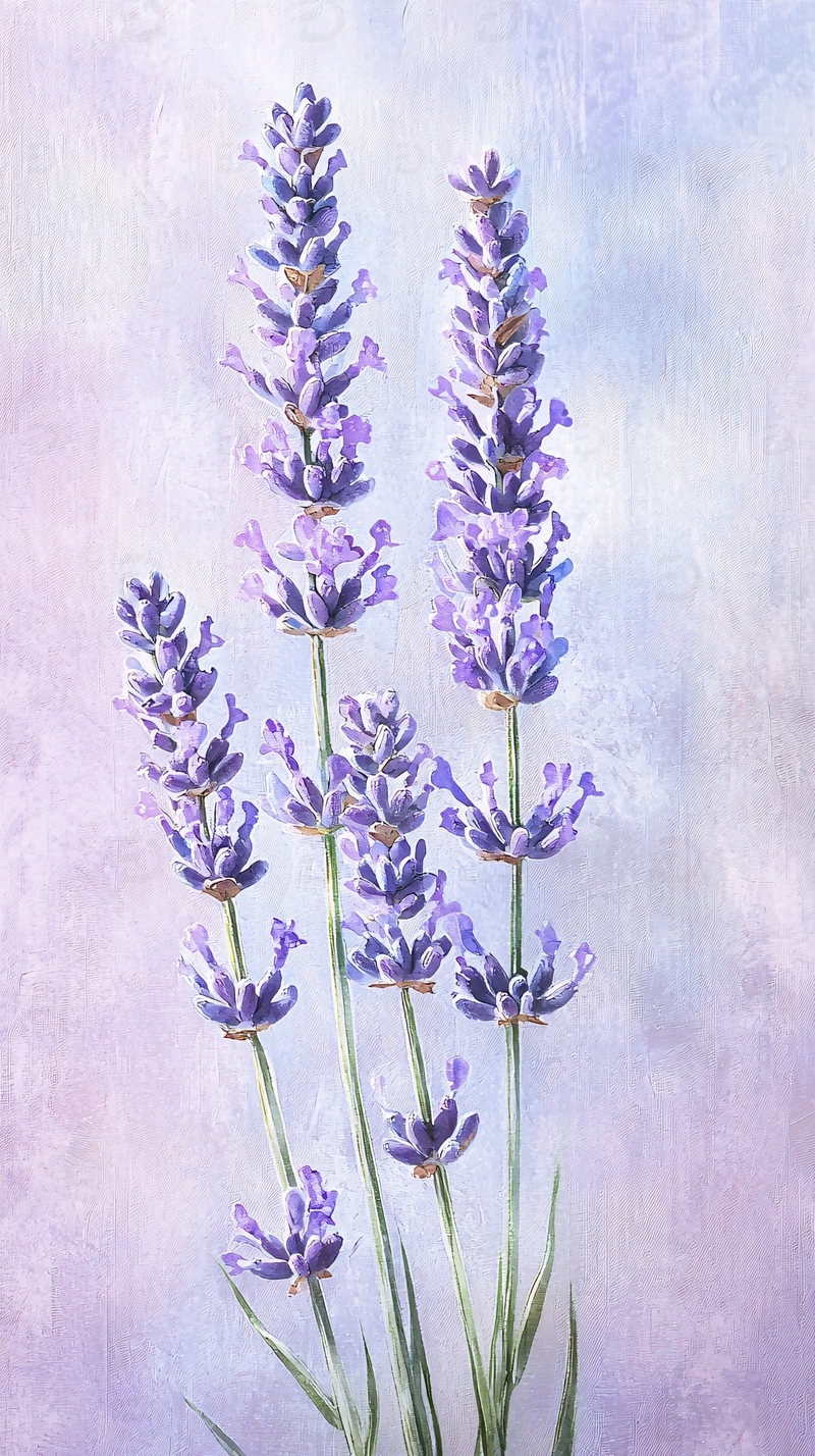 薰衣草花束水彩画