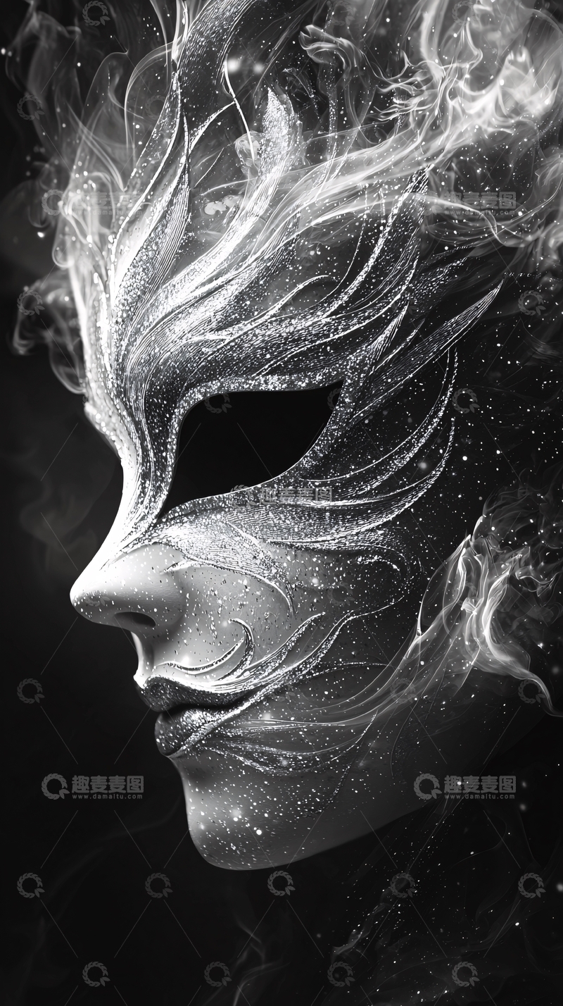 高清大图下载【趣麦麦图】精致银色面具