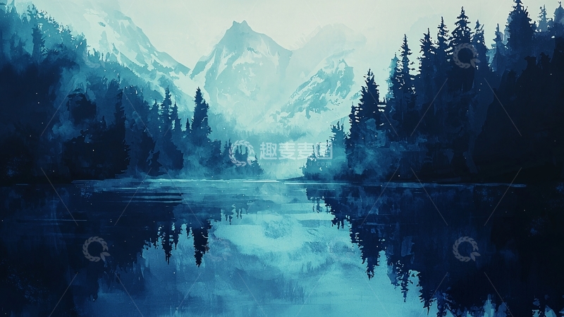 高清大图下载【趣麦麦图】水墨山水画329