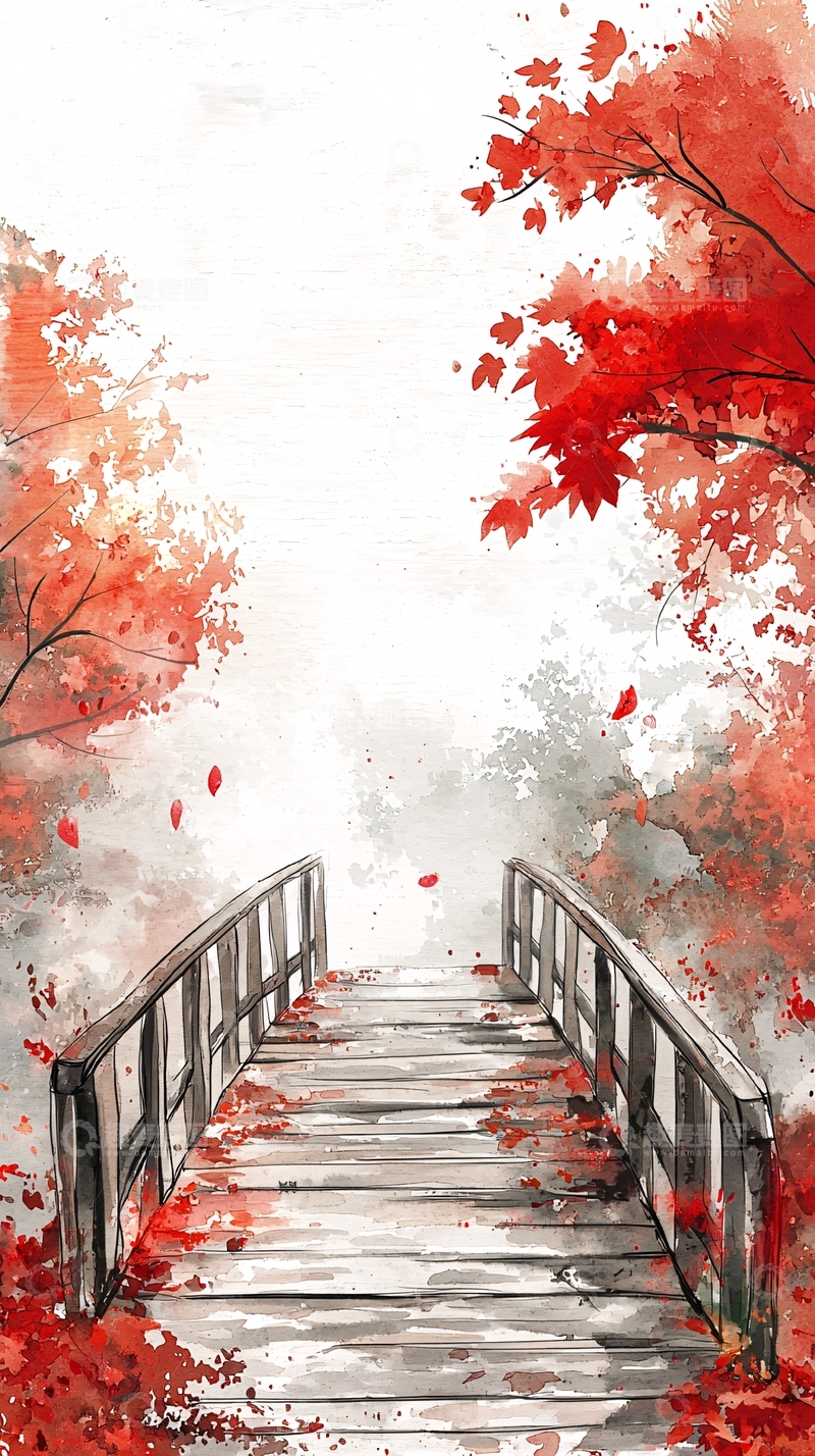 高清大图下载【趣麦麦图】红枫桥