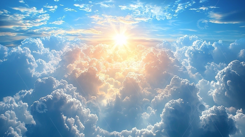 高清大图下载【趣麦麦图】阳光穿透云层的天空