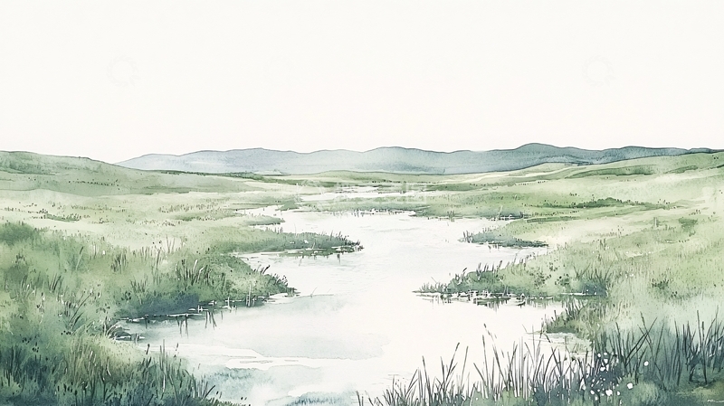 高清大图下载【趣麦麦图】水彩画风景