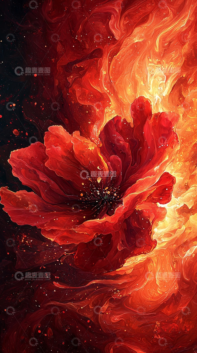 高清大图下载【趣麦麦图】燃烧的花朵艺术