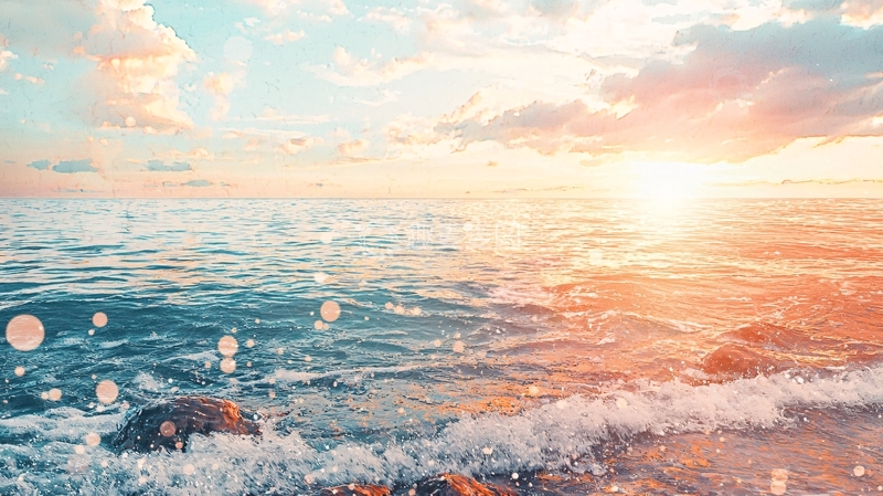 高清大图下载【趣麦麦图】唯美日落海边景色