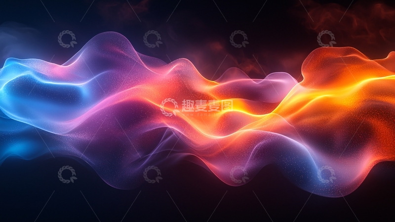 高清大图下载【趣麦麦图】抽象的彩色流动光线