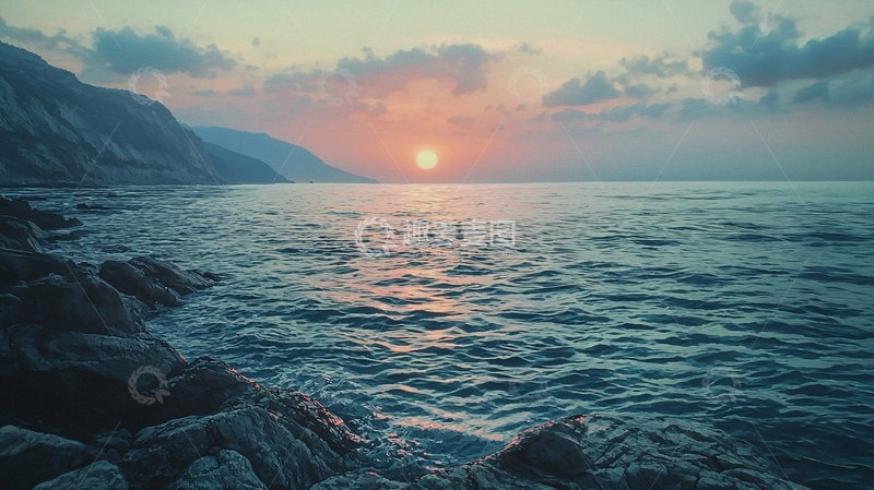 高清大图下载【趣麦麦图】海边日落