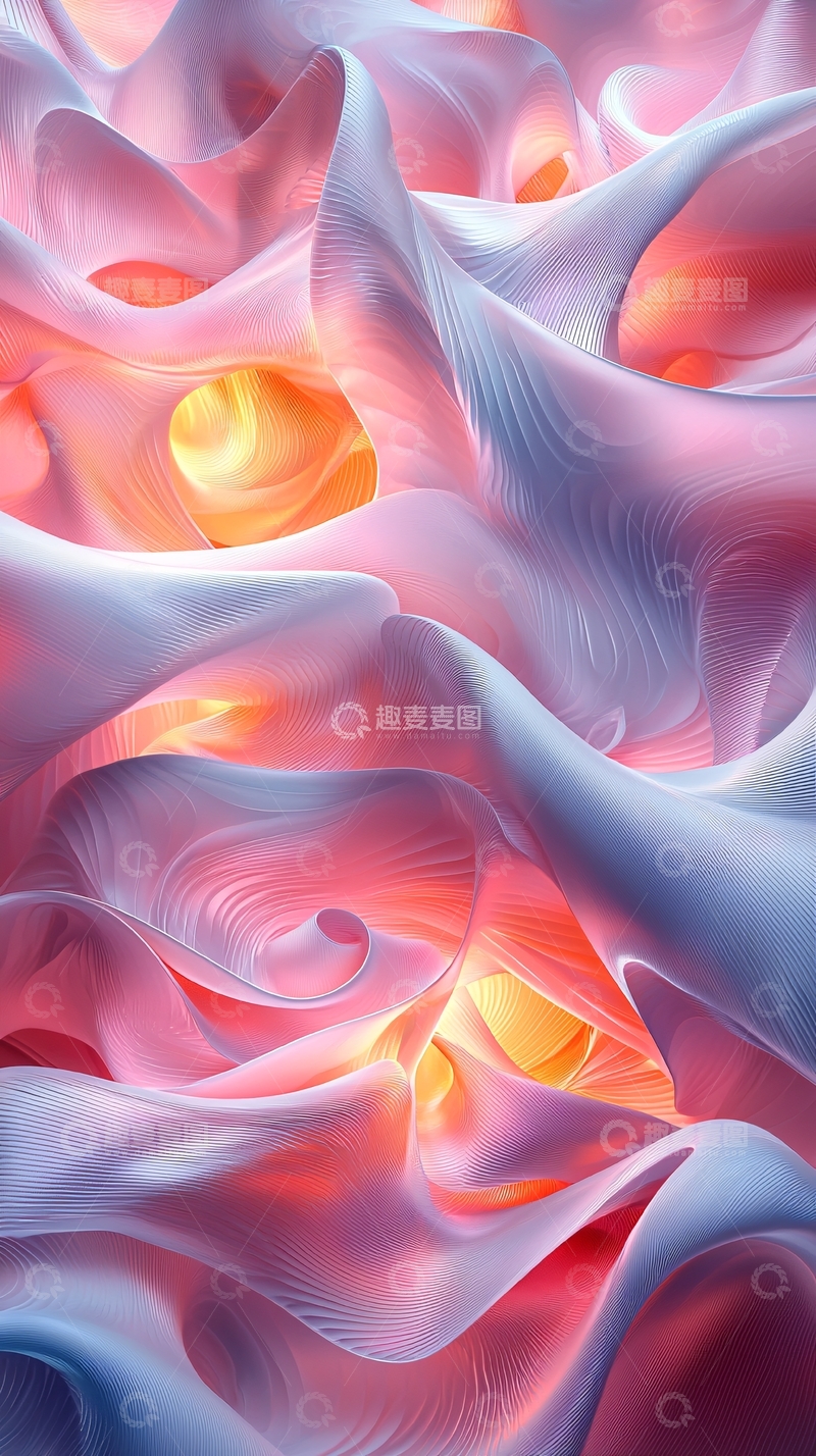 高清大图下载【趣麦麦图】柔和光晕的粉色丝绸