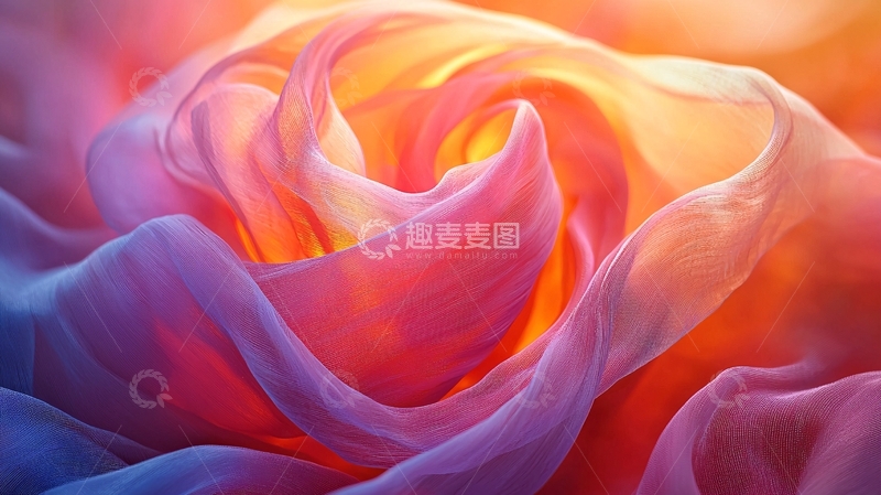 高清大图下载【趣麦麦图】色彩渐变丝绸花朵