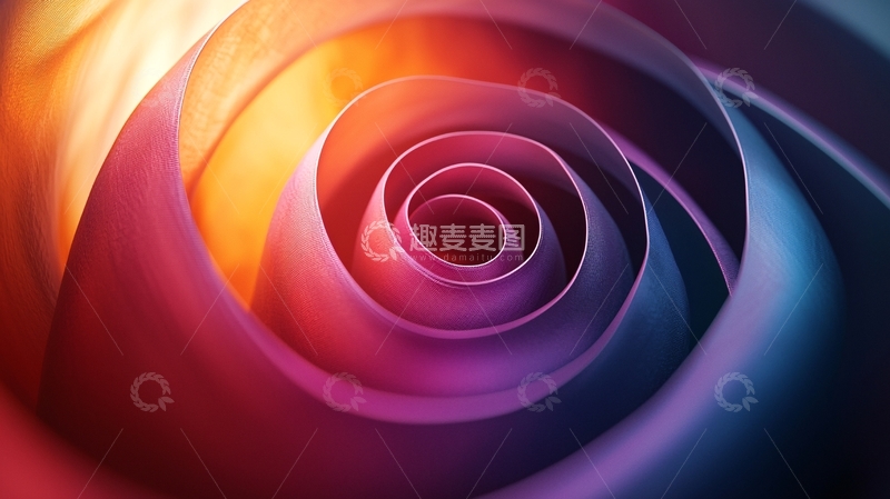 高清大图下载【趣麦麦图】色彩纸卷形成的漩涡