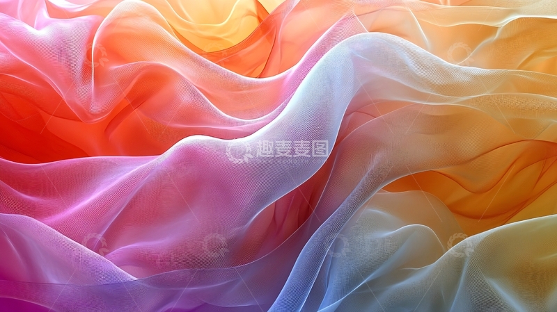 高清大图下载【趣麦麦图】彩虹渐变色丝绸布料