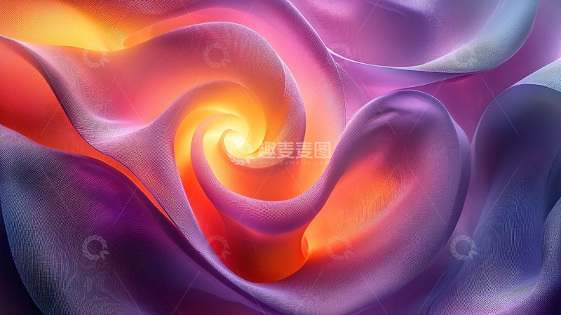 高清大图下载【趣麦麦图】绚丽多彩的抽象漩涡