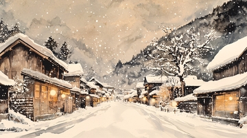 雪景村庄
