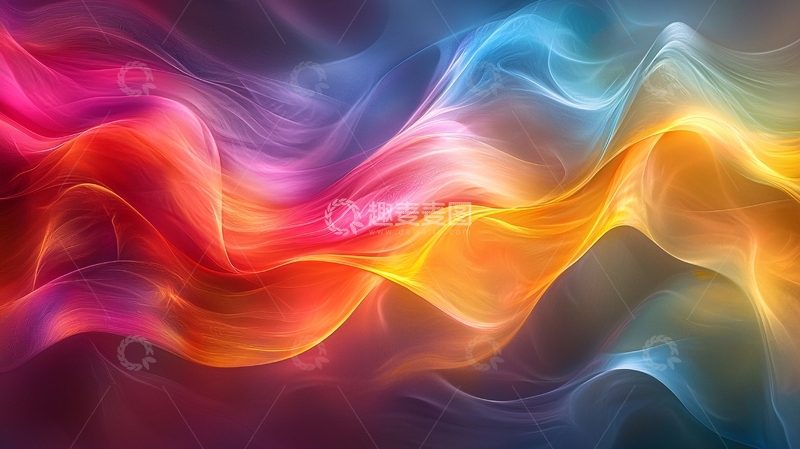 高清大图下载【趣麦麦图】彩色流动线条背景