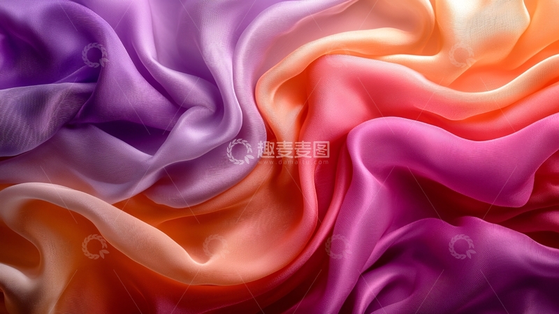 高清大图下载【趣麦麦图】渐变色丝绸波浪纹理