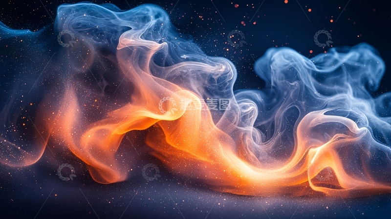 高清大图下载【趣麦麦图】火焰与烟雾交织的抽象艺术