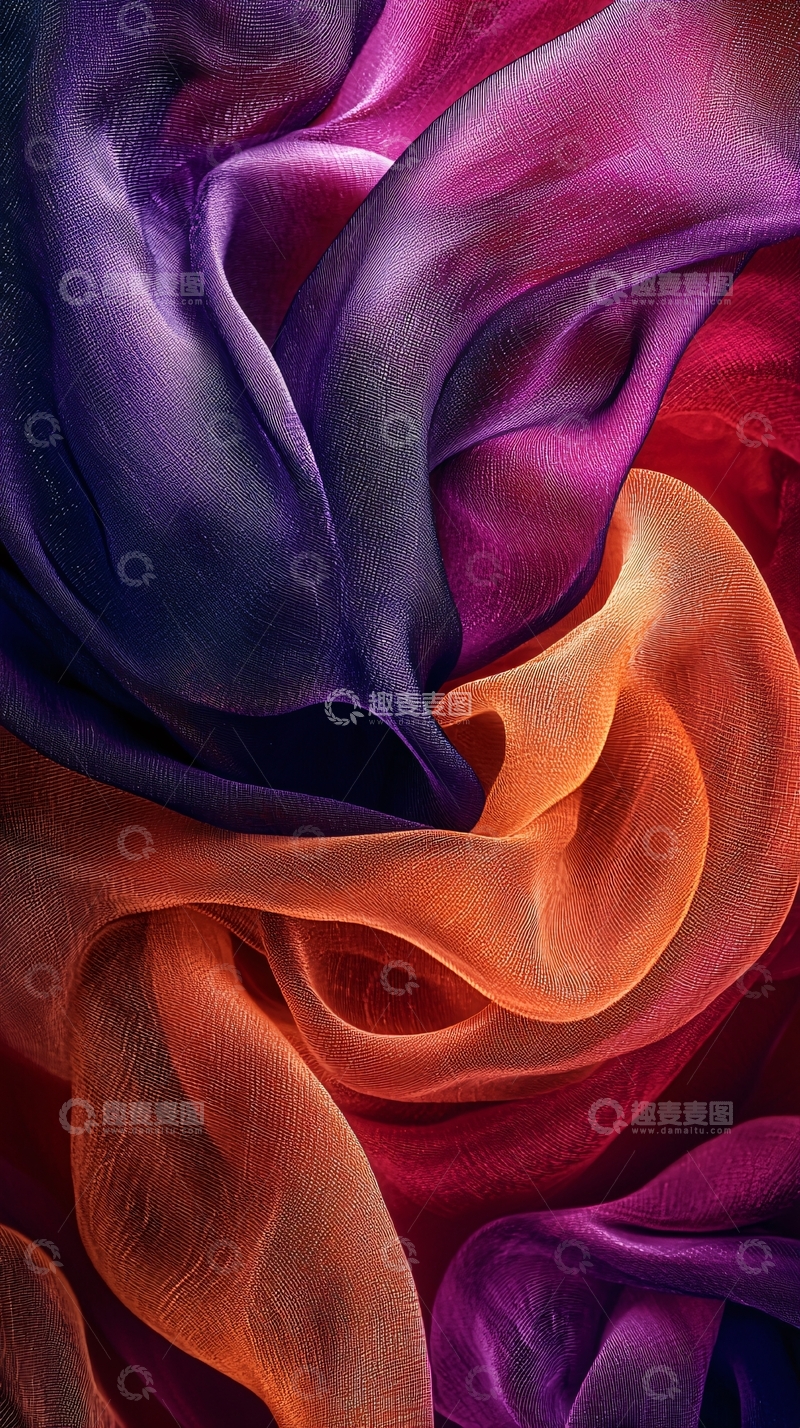 高清大图下载【趣麦麦图】流动的彩色丝绸