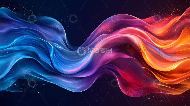 高清大图下载【趣麦麦图】流动的彩色丝绸