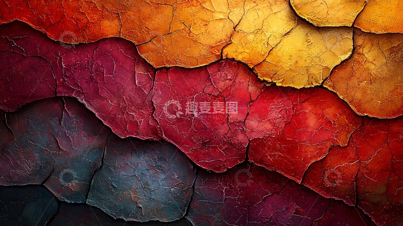 高清大图下载【趣麦麦图】抽象色彩裂纹纹理背景