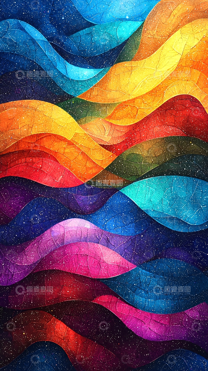 高清大图下载【趣麦麦图】彩色波浪纹理背景