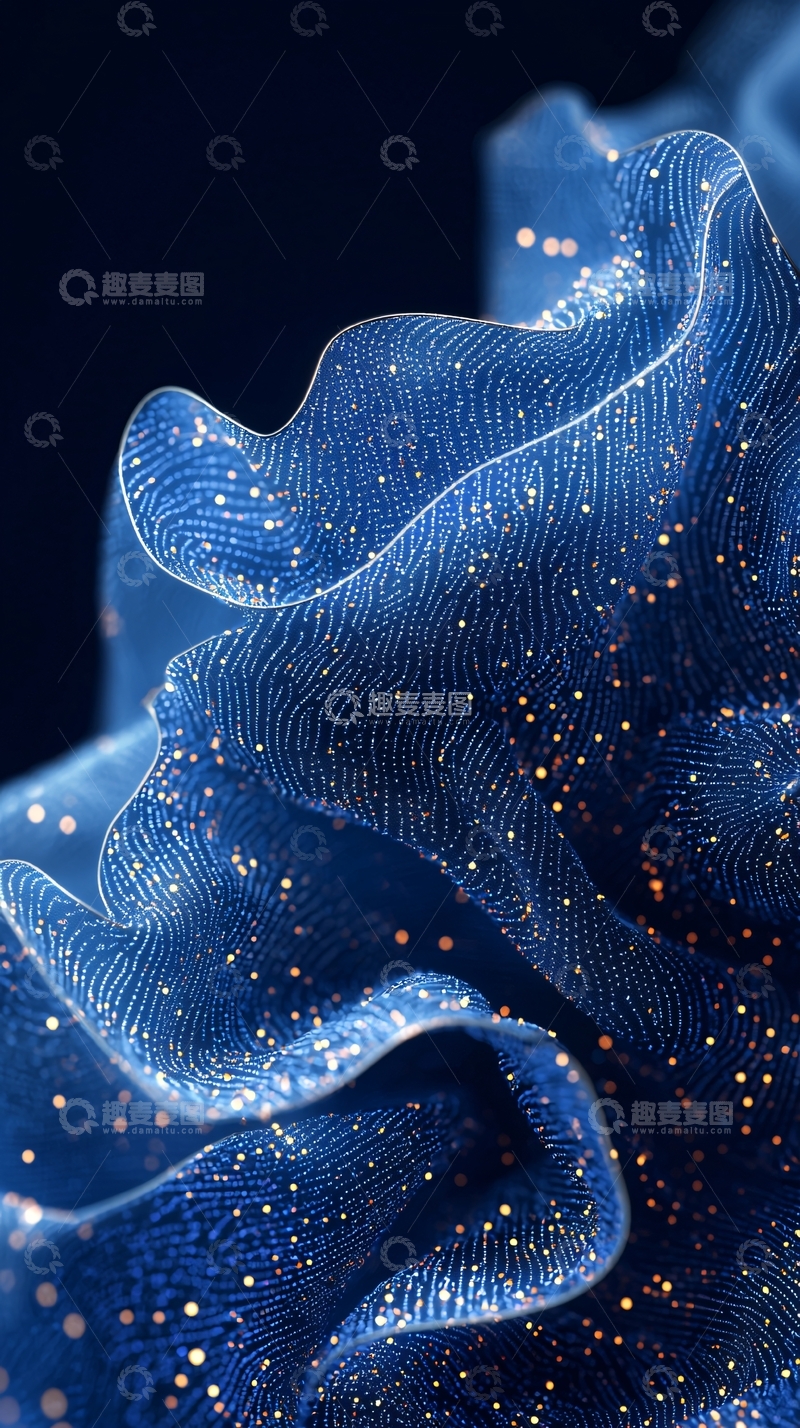 高清大图下载【趣麦麦图】蓝色星光褶皱