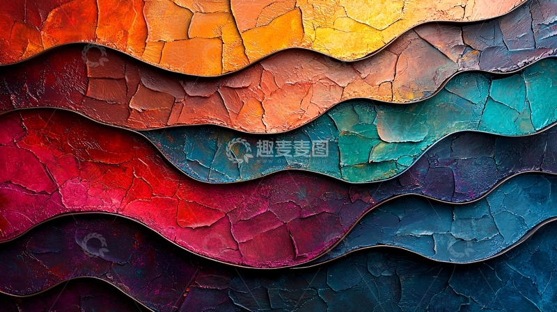 高清大图下载【趣麦麦图】色彩波纹肌理背景