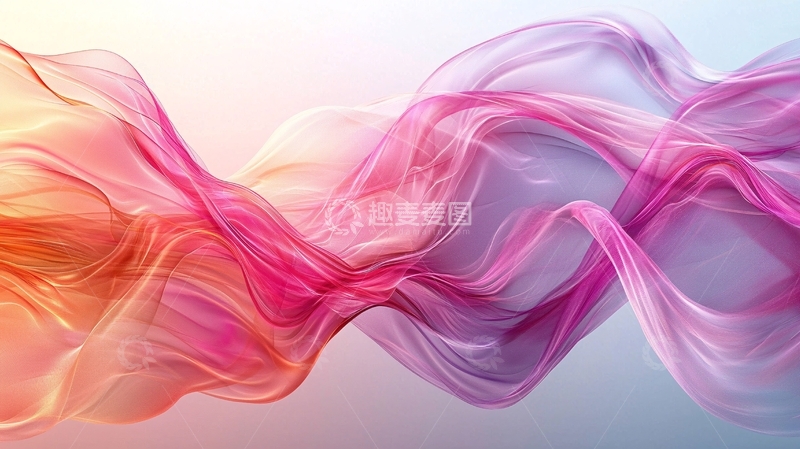高清大图下载【趣麦麦图】粉色紫色渐变丝绸波浪