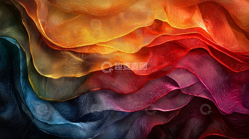高清大图下载【趣麦麦图】彩色丝绸波浪纹理