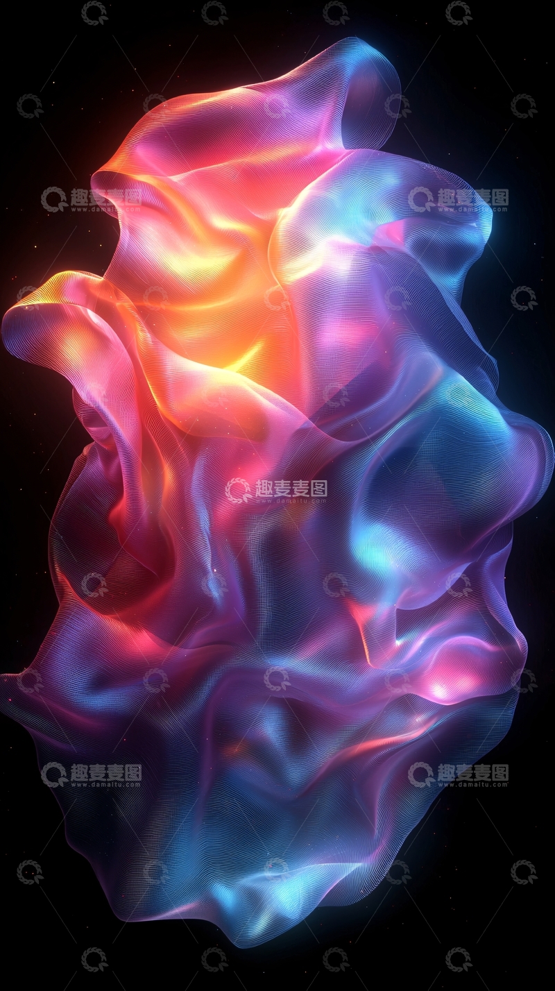 高清大图下载【趣麦麦图】彩色光晕流体抽象背景