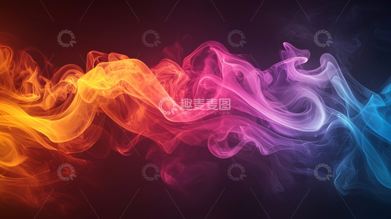 高清大图下载【趣麦麦图】彩色烟雾抽象背景