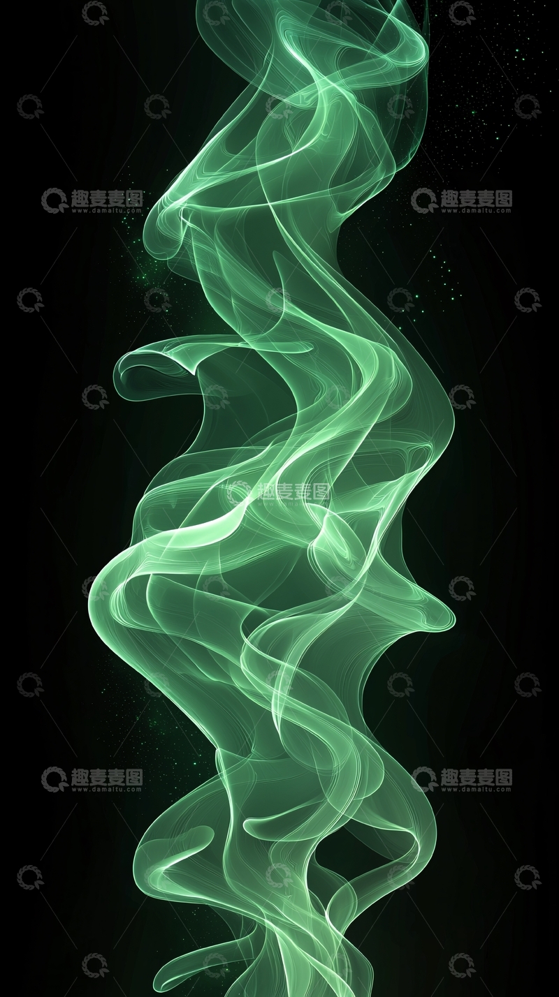 高清大图下载【趣麦麦图】绿色烟雾在黑色背景