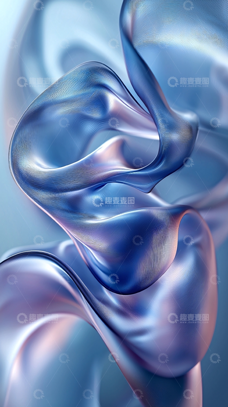 高清大图下载【趣麦麦图】蓝色丝绸般流动材质