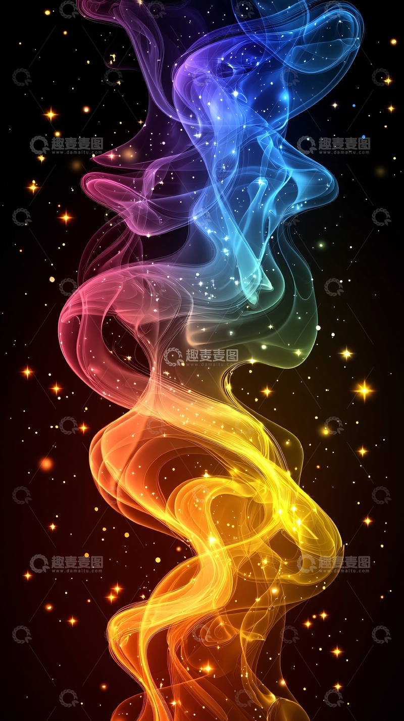高清大图下载【趣麦麦图】彩色烟雾星光