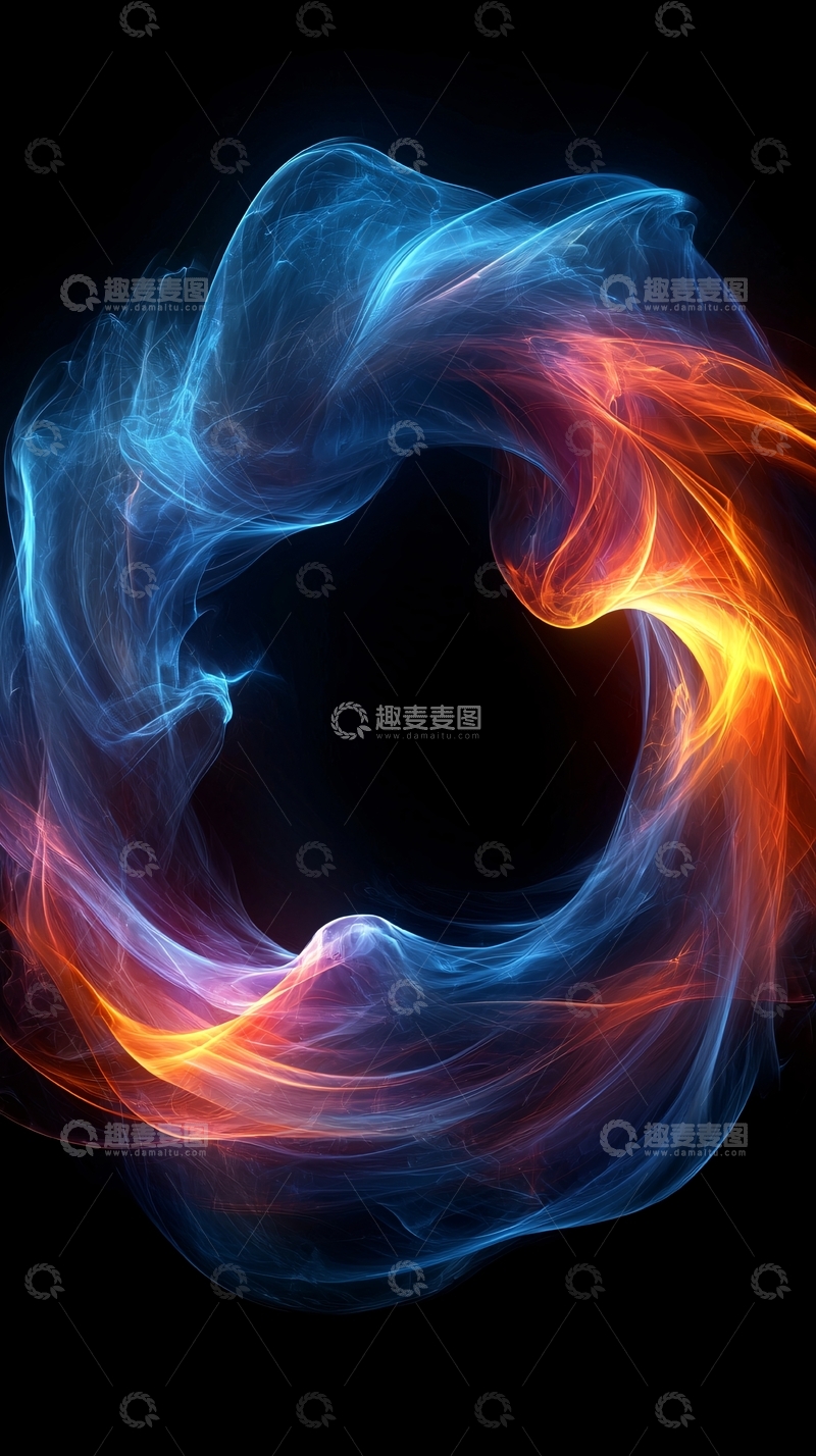 高清大图下载【趣麦麦图】火焰与冰霜交融的漩涡