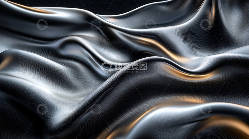 高清大图下载【趣麦麦图】银色绸缎光泽流动肌理