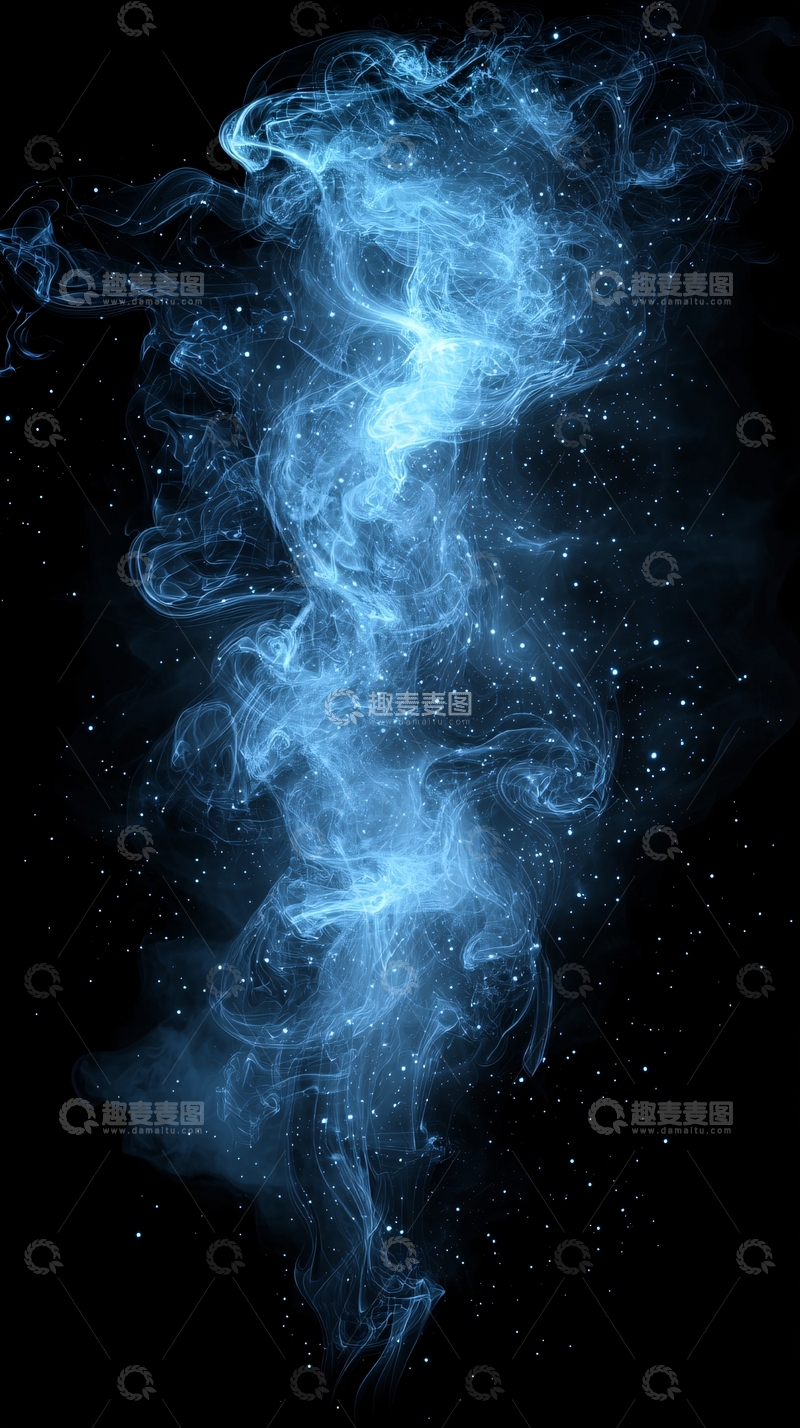 高清大图下载【趣麦麦图】蓝色烟雾与星光特效