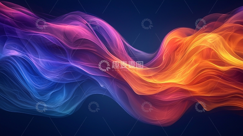 高清大图下载【趣麦麦图】抽象彩色渐变丝带