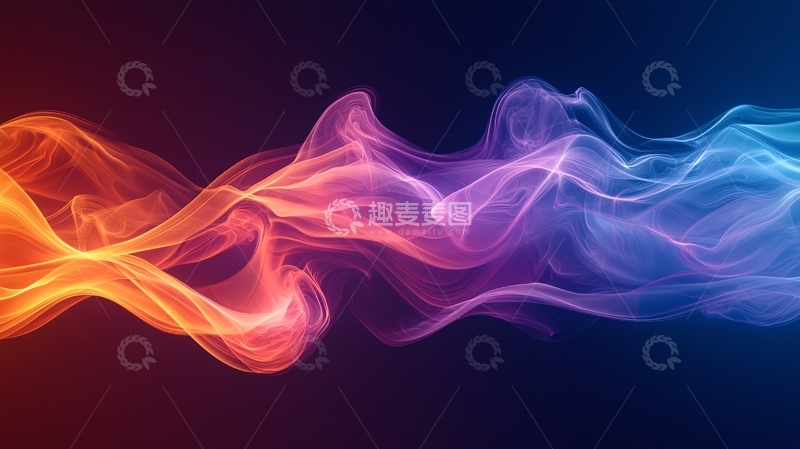 高清大图下载【趣麦麦图】绚丽多彩的抽象烟雾背景