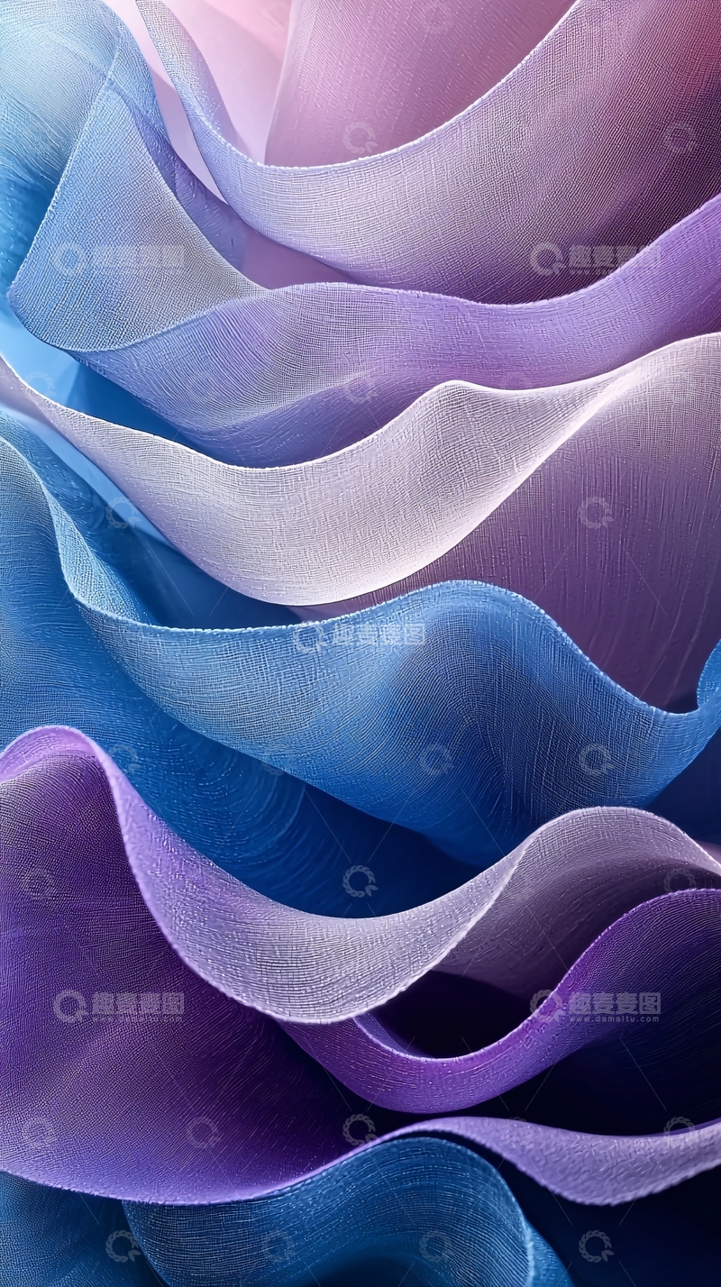 高清大图下载【趣麦麦图】梦幻渐变丝绸波浪