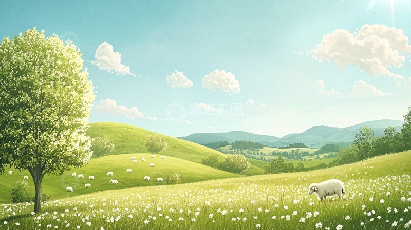 高清大图下载【趣麦麦图】春意盎然的田园风光