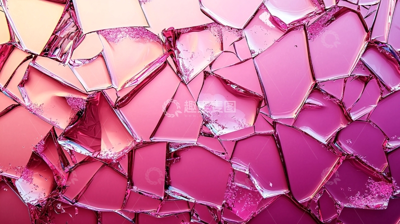 高清大图下载【趣麦麦图】粉红色碎裂玻璃