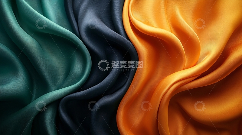 高清大图下载【趣麦麦图】丝绸的三色布料特写